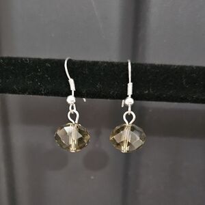 🩷 3/$25 Handmade Silver Color & Yellow Green Toned Colored Jewel Drop Earrings
